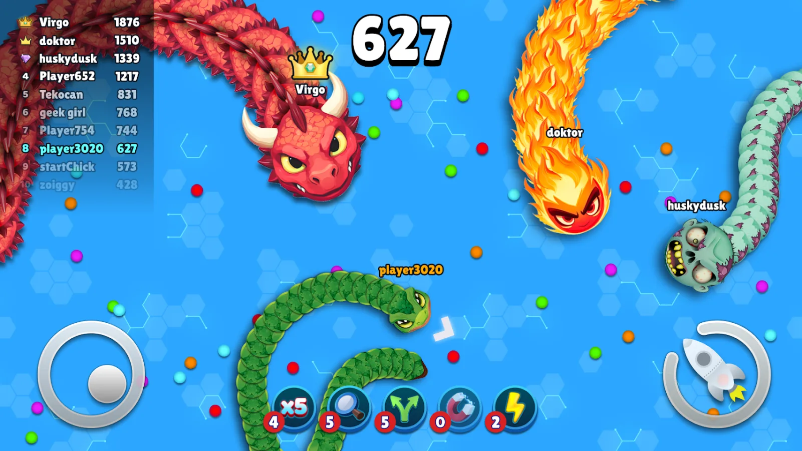 Snakes Zone .io gameplay screenshot